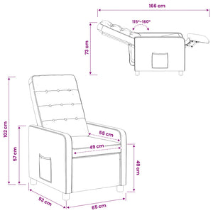 Ανακλινόμενη πολυθρόνα Taupe 65 x 93 x 102 cm Ύφασμα - Pakobazaar