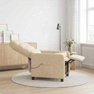 Ανακλινόμενη Πολυθρόνα Μασάζ Κρεμ 65 x 93 x 102 cm Ύφασμα