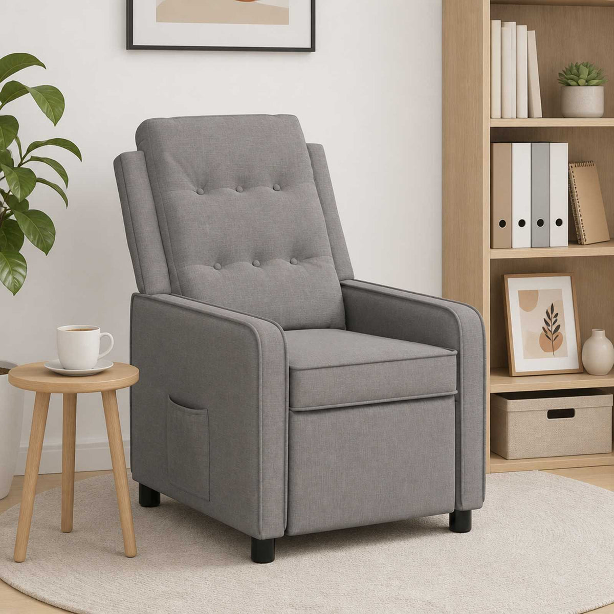 Ανακλινόμενη πολυθρόνα Taupe 65 x 93 x 102 cm Ύφασμα
