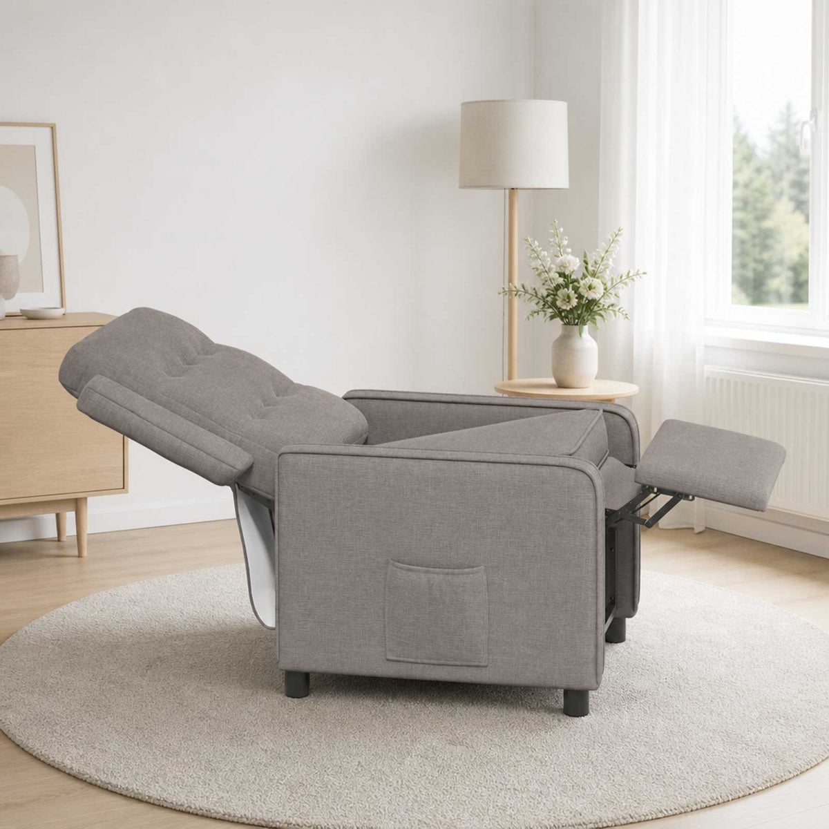 Ανακλινόμενη πολυθρόνα Taupe 65 x 93 x 102 cm Ύφασμα