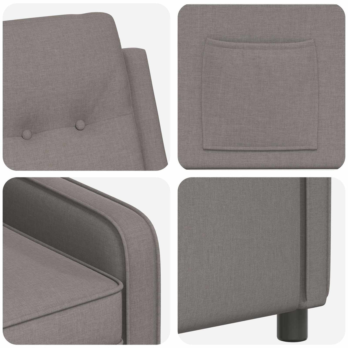 Ανακλινόμενη πολυθρόνα Taupe 65 x 93 x 102 cm Ύφασμα