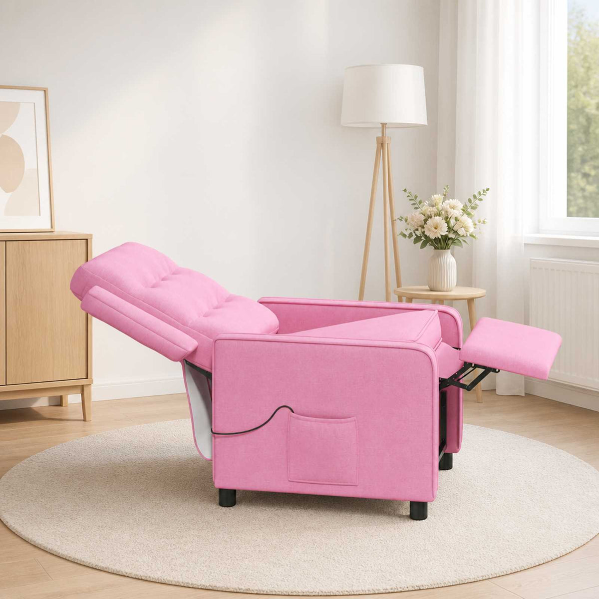 Ανακλινόμενη Πολυθρόνα Μασάζ Ροζ 65 x 93 x 102 cm Ύφασμα - Pakobazaar