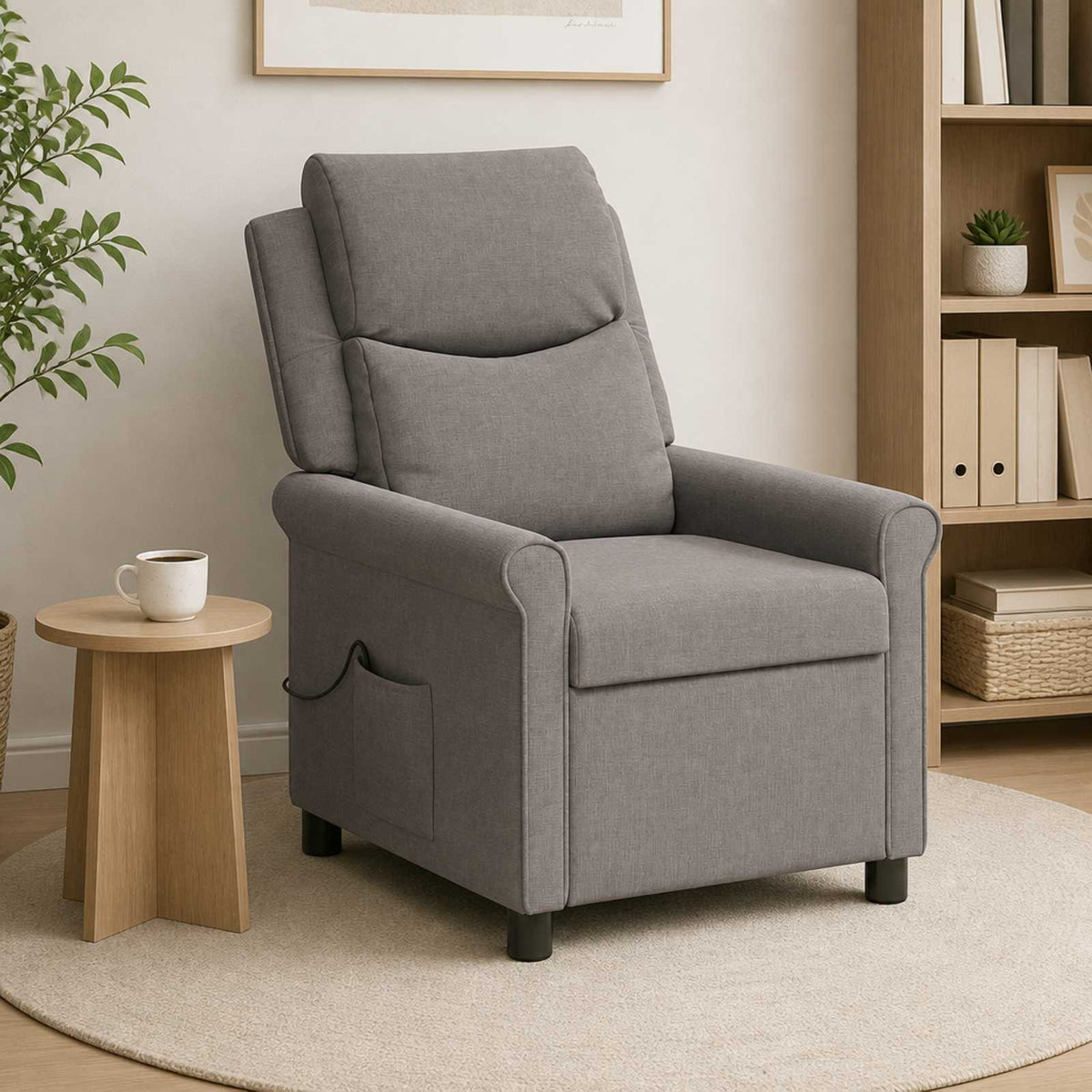 Ανακλινόμενη Πολυθρόνα Μασάζ Taupe 69 x 93 x 102 cm Ύφασμα