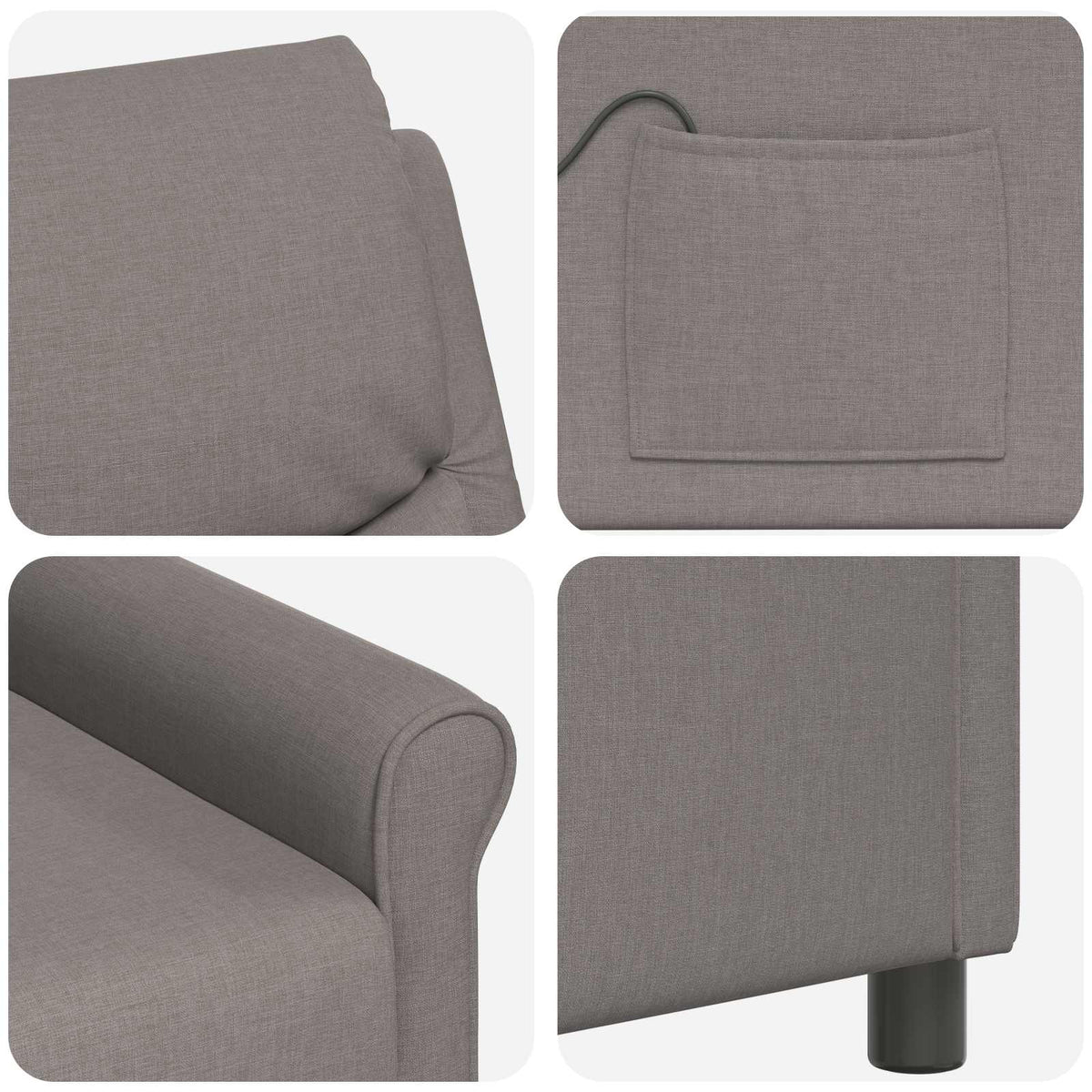 Ανακλινόμενη Πολυθρόνα Μασάζ Taupe 69 x 93 x 102 cm Ύφασμα