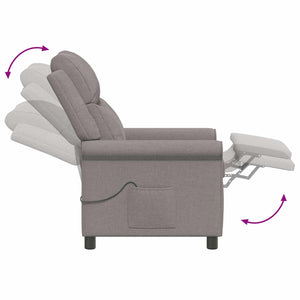 Ανακλινόμενη Πολυθρόνα Μασάζ Taupe 69 x 93 x 102 cm Ύφασμα