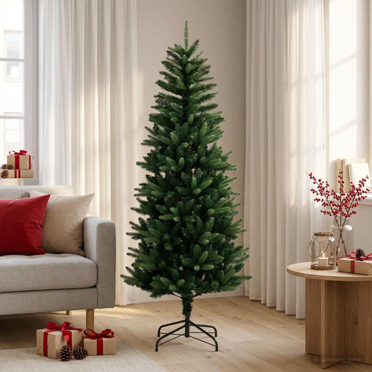 Artificial Hinged Christmas Tree 150 εκ. ΠΕ και PVC Πράσινο