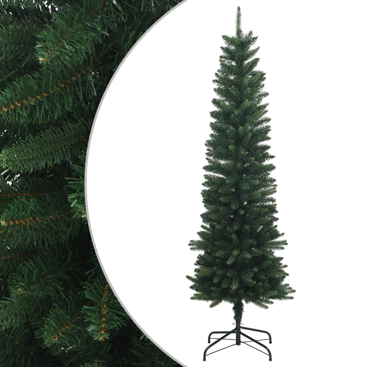 Artificial Slim Christmas Tree 180 εκ. ΠΕ και PVC Πράσινο