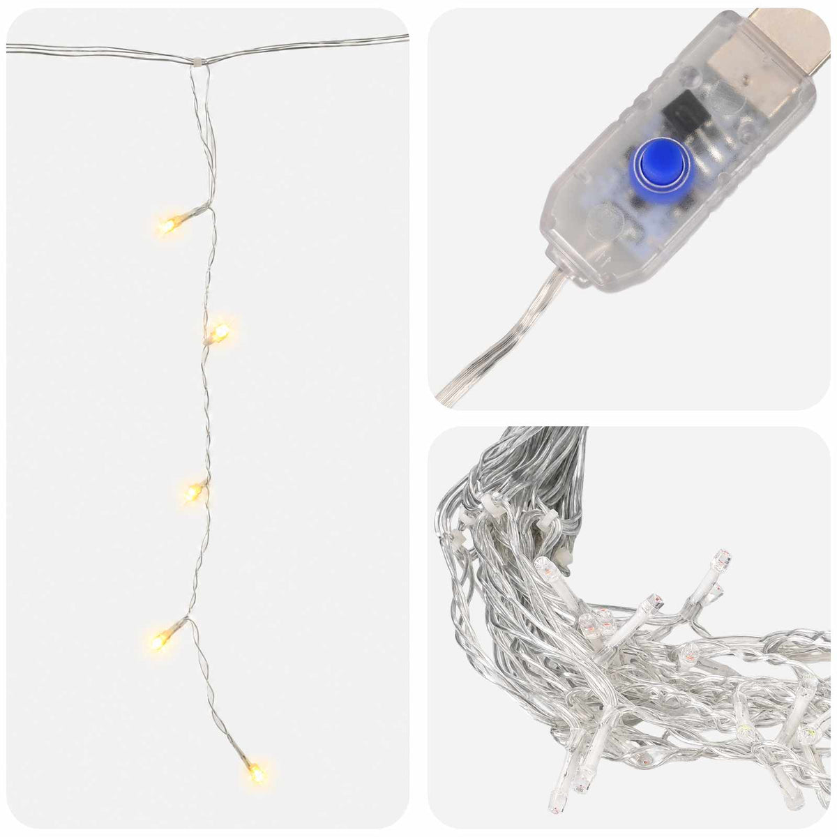 Φωτάκια κουρτίνα 210 LED Θερμό λευκό 500 x 72 cm