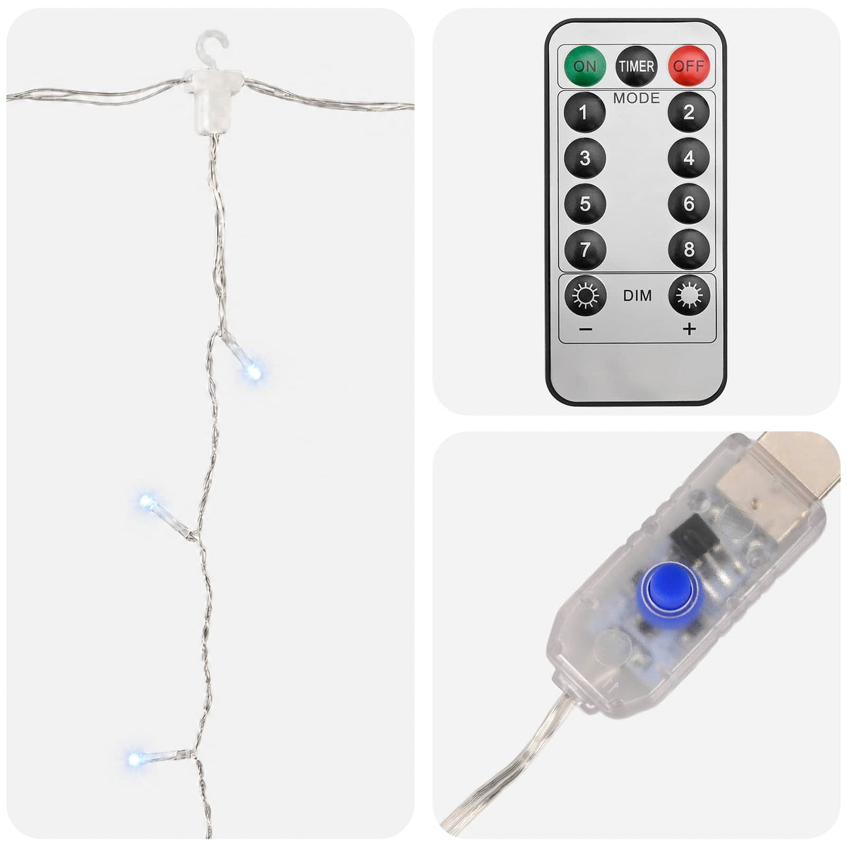Φωτοκουρτίνα Διαφανές 300 x 300 cm PVC 300 LED