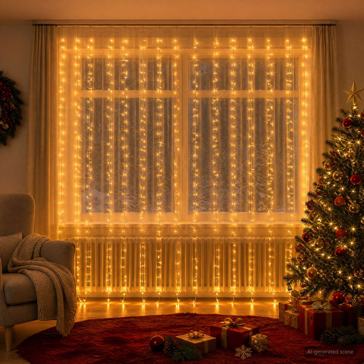 Φωτοκουρτίνα Διαφανές 600 x 300 cm PVC 600 LED