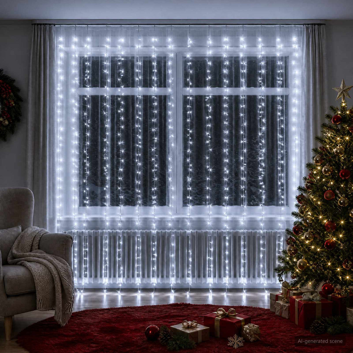 Φωτοκουρτίνα Διαφανές 600 x 300 cm PVC 600 LED