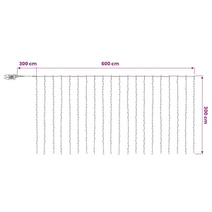 Φωτοκουρτίνα Διαφανές 600 x 300 cm PVC 600 LED