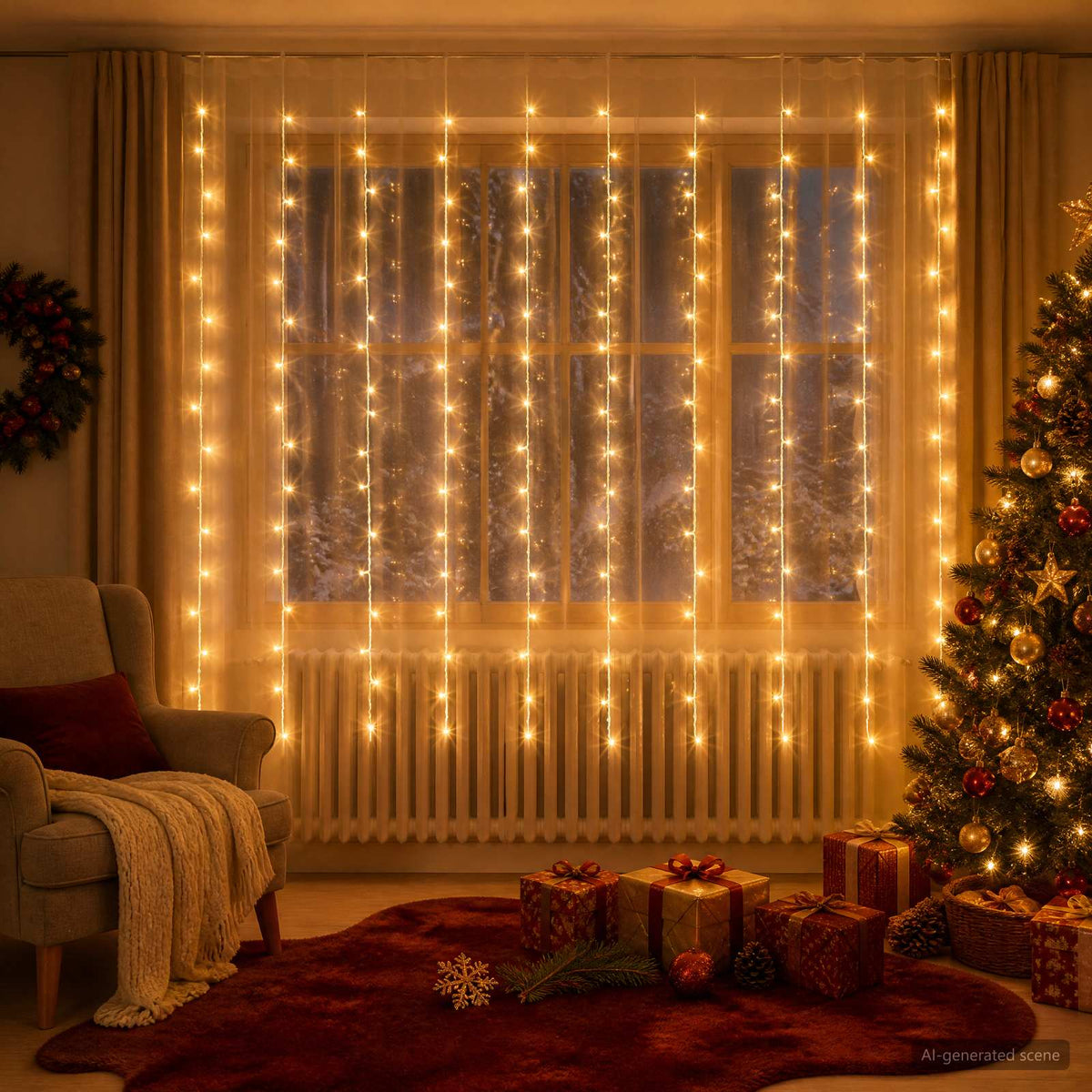 Φωτοκουρτίνα Διαφανές 300 x 200 cm PVC 200 LED