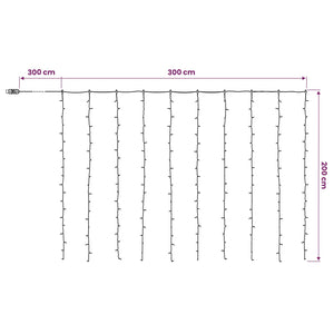 Φωτοκουρτίνα Διαφανές 300 x 200 cm PVC 200 LED