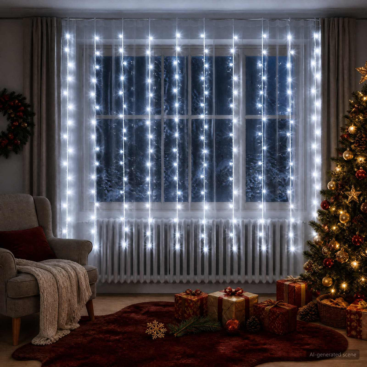 Φωτοκουρτίνα Διαφανές 300 x 200 cm PVC 200 LED