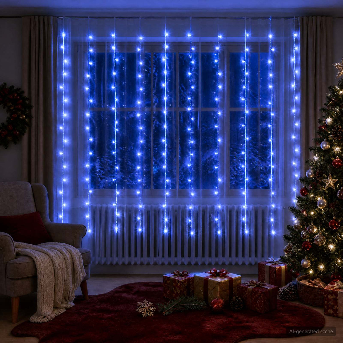 Φωτοκουρτίνα Διαφανές 300 x 200 cm PVC 200 LED