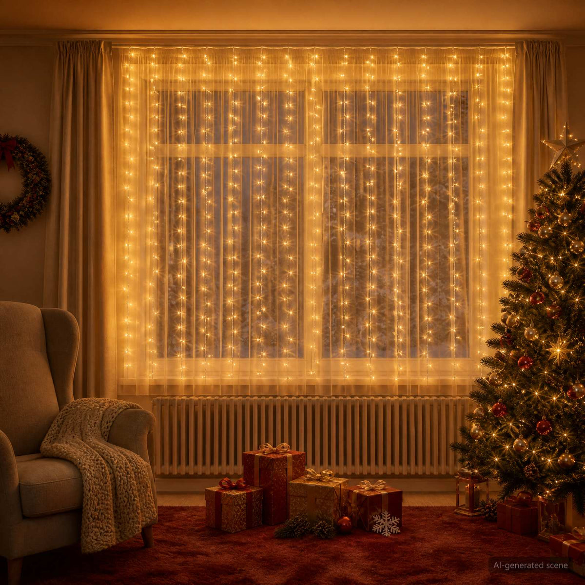Φωτοκουρτίνα Διαφανές 600 x 200 cm PVC 400 LED