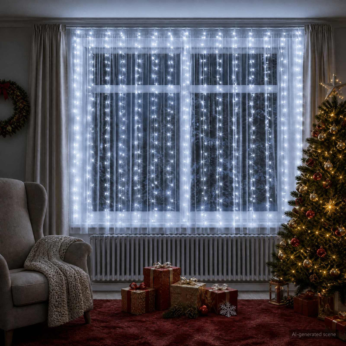 Φωτοκουρτίνα Διαφανές 600 x 200 cm PVC 400 LED