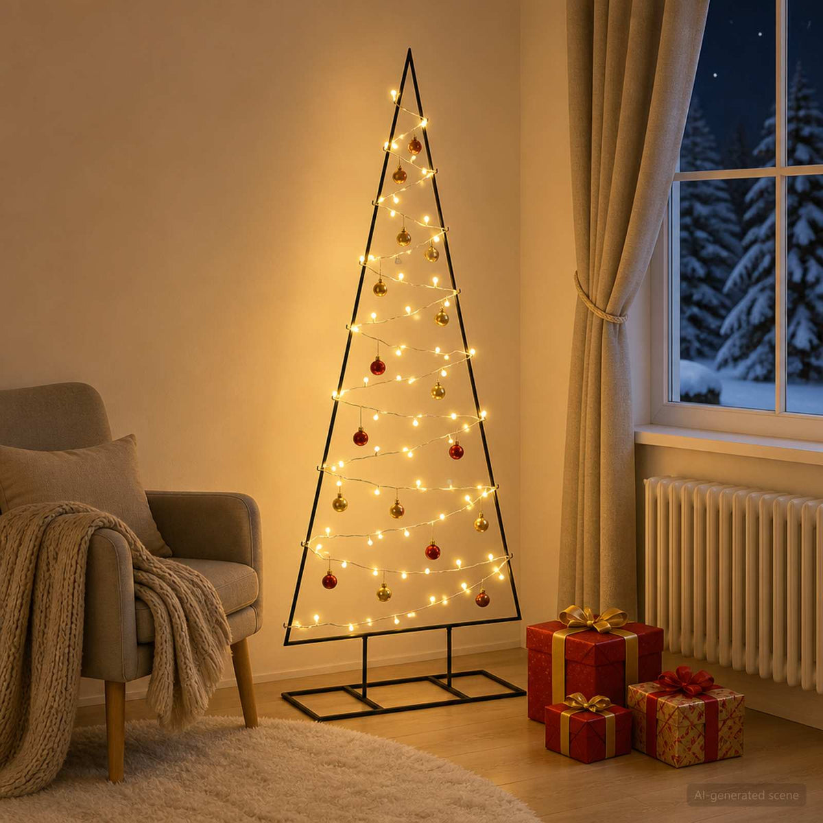 Μεταλλικό χριστουγεννιάτικο δέντρο με LED KUOPIO 150 εκ.
