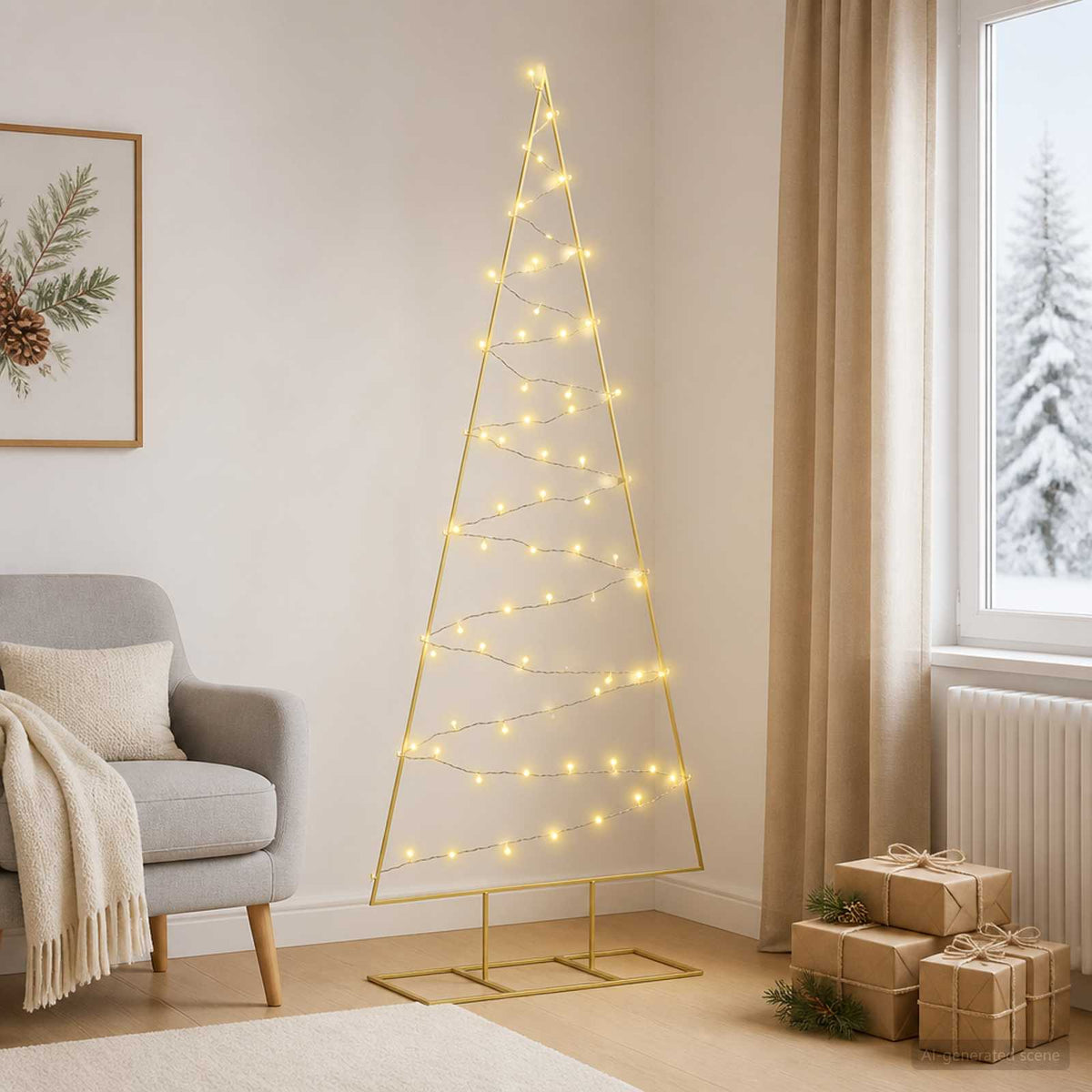 Μεταλλικό χριστουγεννιάτικο δέντρο με LED KUOPIO 180 εκ.