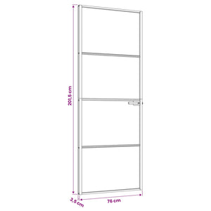 Εσωτερική Πόρτα 76 x 201,5 cm Θρυμματισμένο Γυαλί και Αλουμίνιο - Pakobazaar