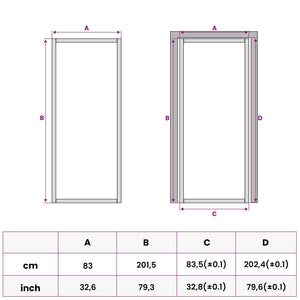 Εσωτερική Πόρτα 83 x 201,5 cm Θρυμματισμένο Γυαλί και Αλουμίνιο - Pakobazaar