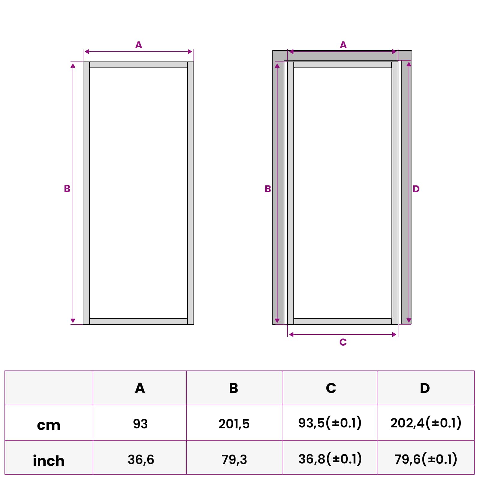 Εσωτερική Πόρτα 93 x 201,5 cm Θρυμματισμένο Γυαλί και Αλουμίνιο - Pakobazaar