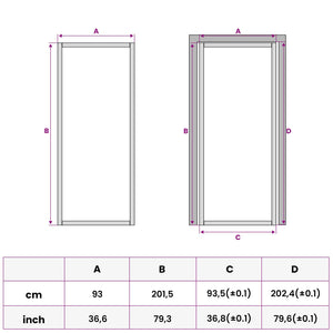 Εσωτερική Πόρτα 93 x 201,5 cm Θρυμματισμένο Γυαλί και Αλουμίνιο - Pakobazaar