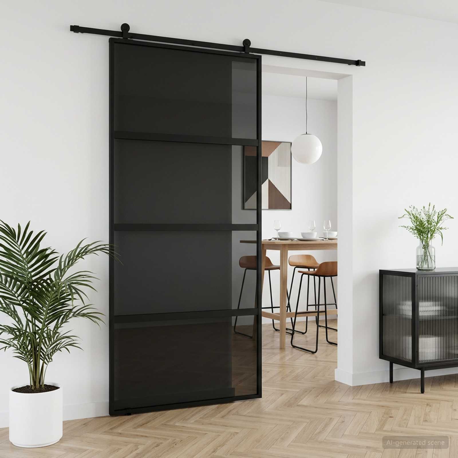 Συρόμενη Πόρτα 102.5 x 205 cm Θρυμματισμένο Γυαλί και Αλουμίνιο