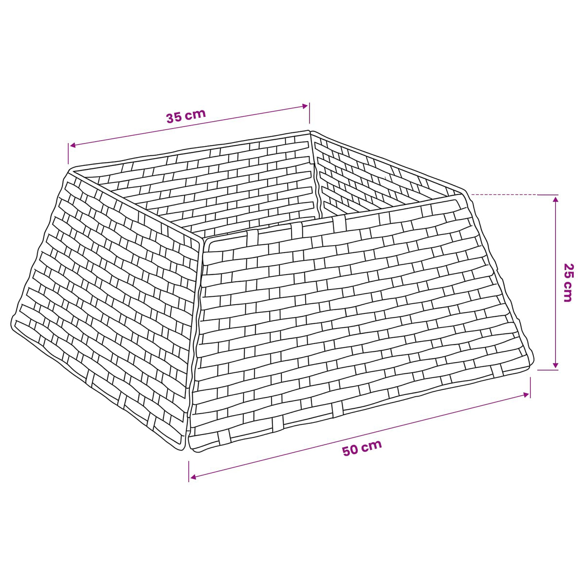 Κολάρο Χριστουγεννιάτικου Δέντρου τετράγωνο Σκούρο Καφέ - Pakobazaar