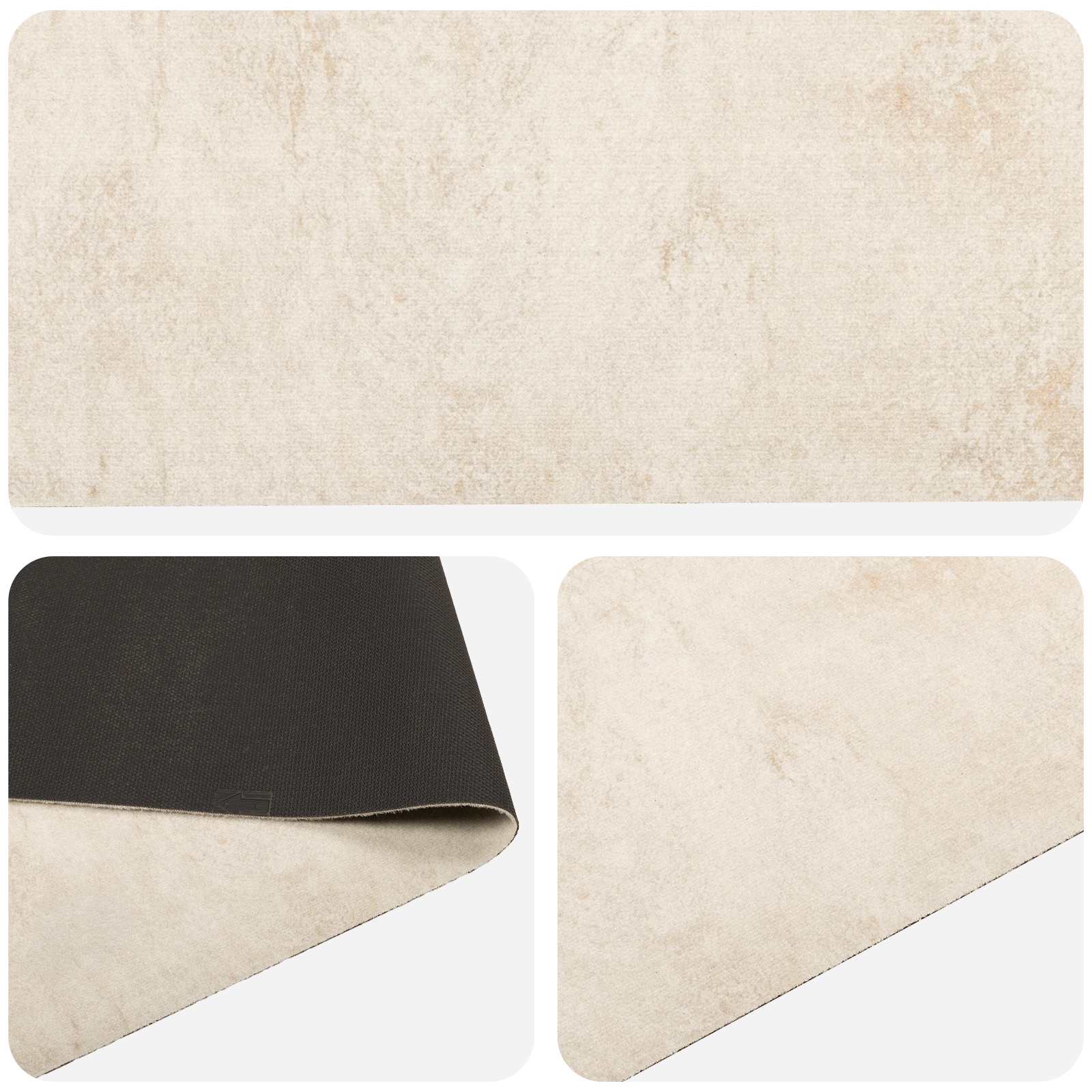 Χαλί Κουζίνας κρεμ σκυρόδεμα 180 x 60 cm 100% Πολυαμίδιο