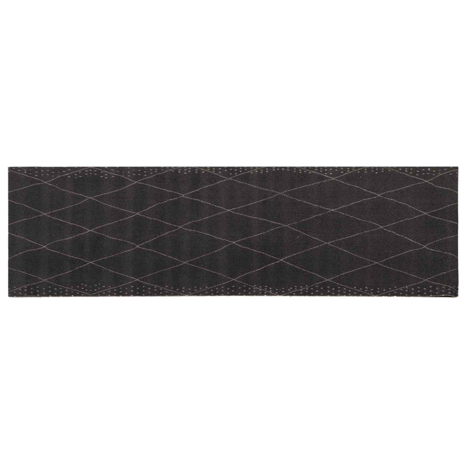 Χαλί Κουζίνας ανθρακί καρό 180 x 60 cm 100% Πολυαμίδιο Πλένεται
