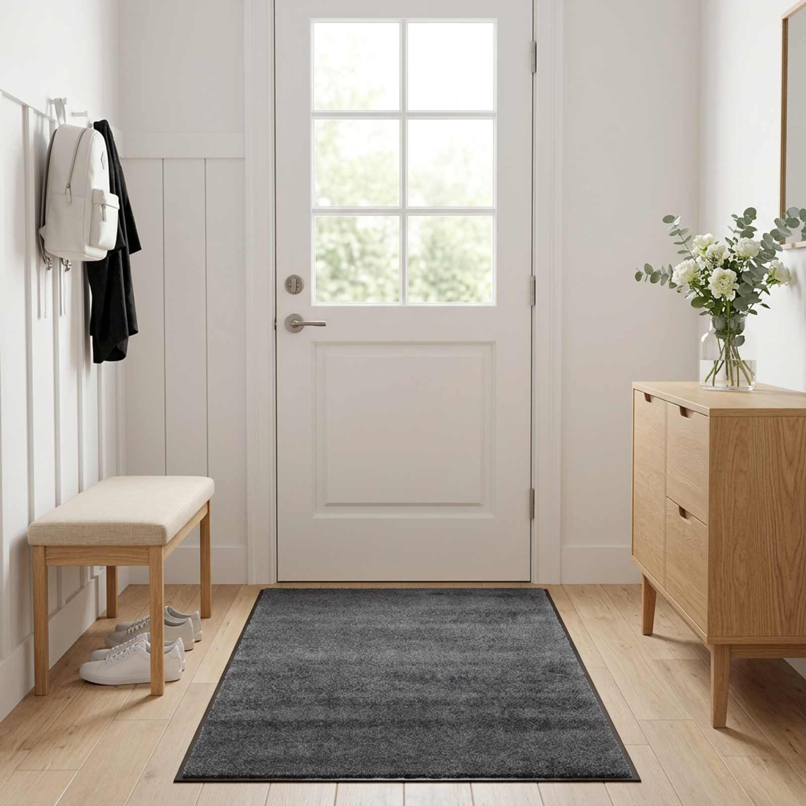 Χαλάκι Εξώπορτας Ανοιχτό γκρι 90 x 60 cm 100% Πολυαμίδιο