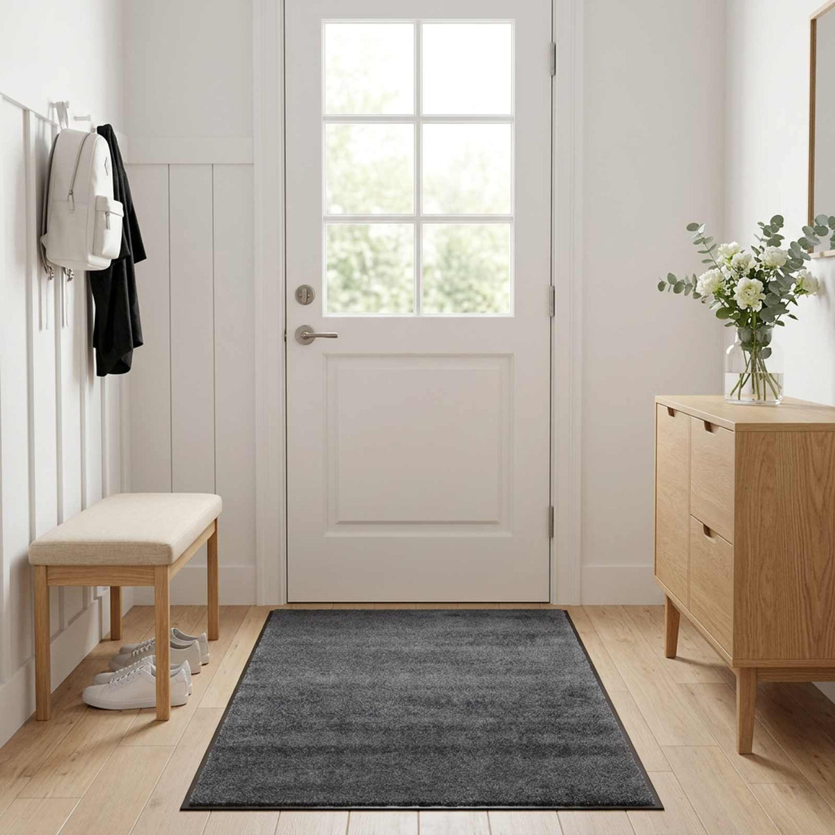 Χαλάκι Εξώπορτας Ανοιχτό γκρι 120 x 90 cm 100% Πολυαμίδιο
