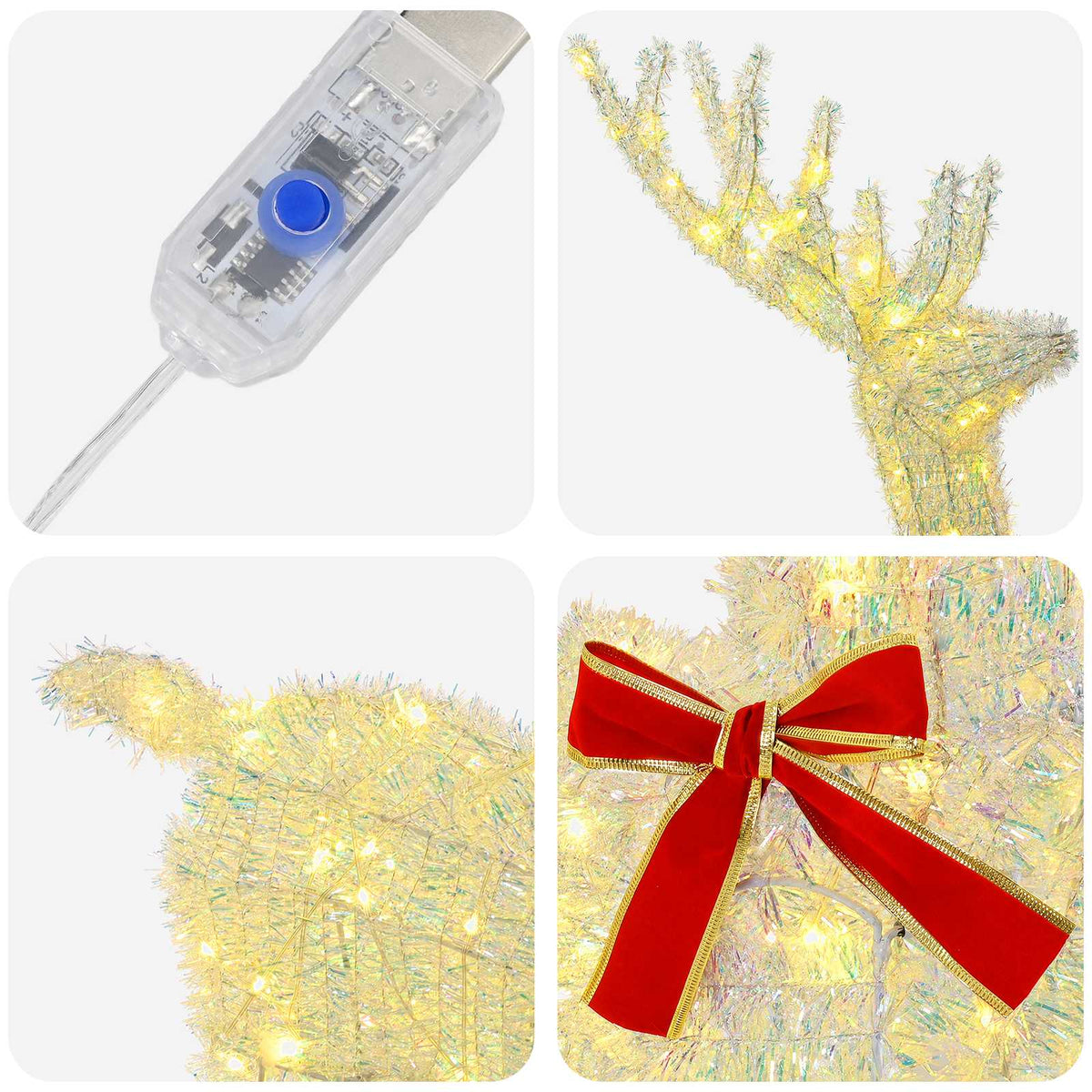 3D Γιορτινός Ρούντολφ LOVIISA 140 LED Θερμό λευκό - Pakobazaar