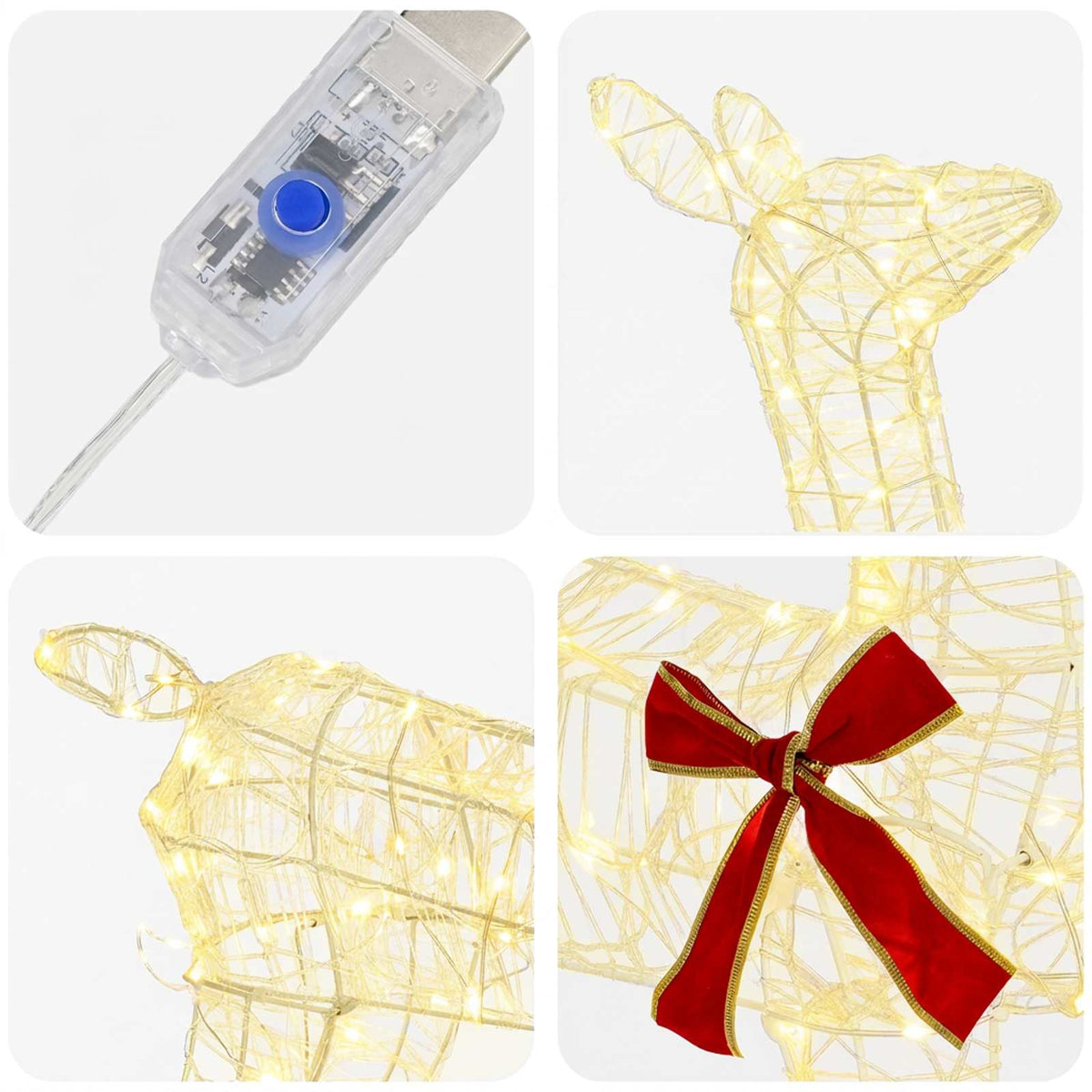 3D Γιορτινός Ρούντολφ LOVIISA 110 LED Θερμό λευκό