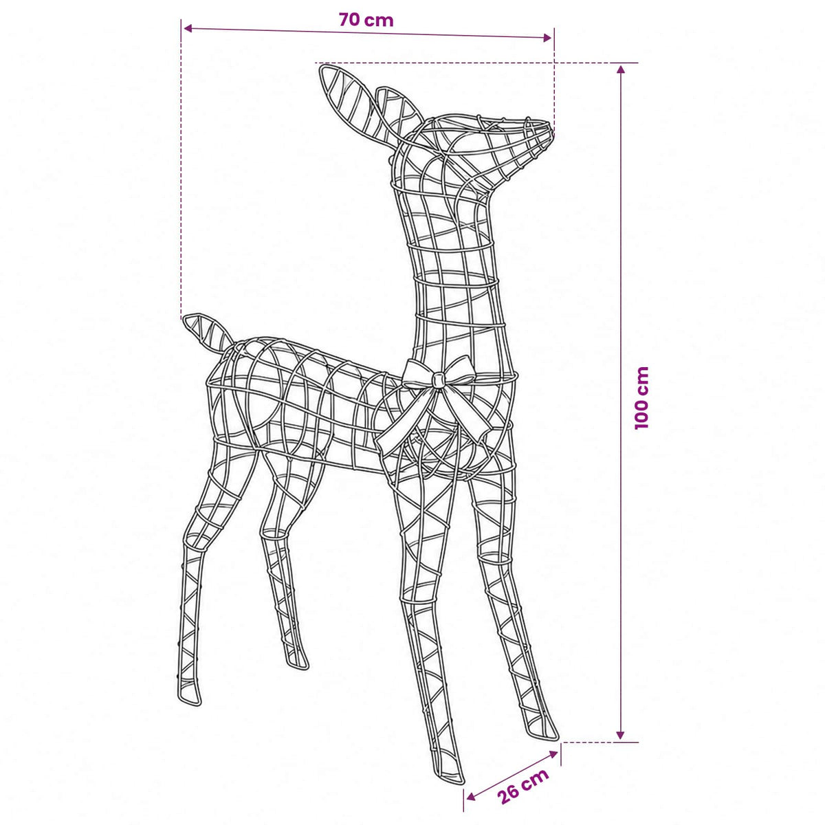 3D Γιορτινός Ρούντολφ LOVIISA 110 LED Ψυχρό λευκό