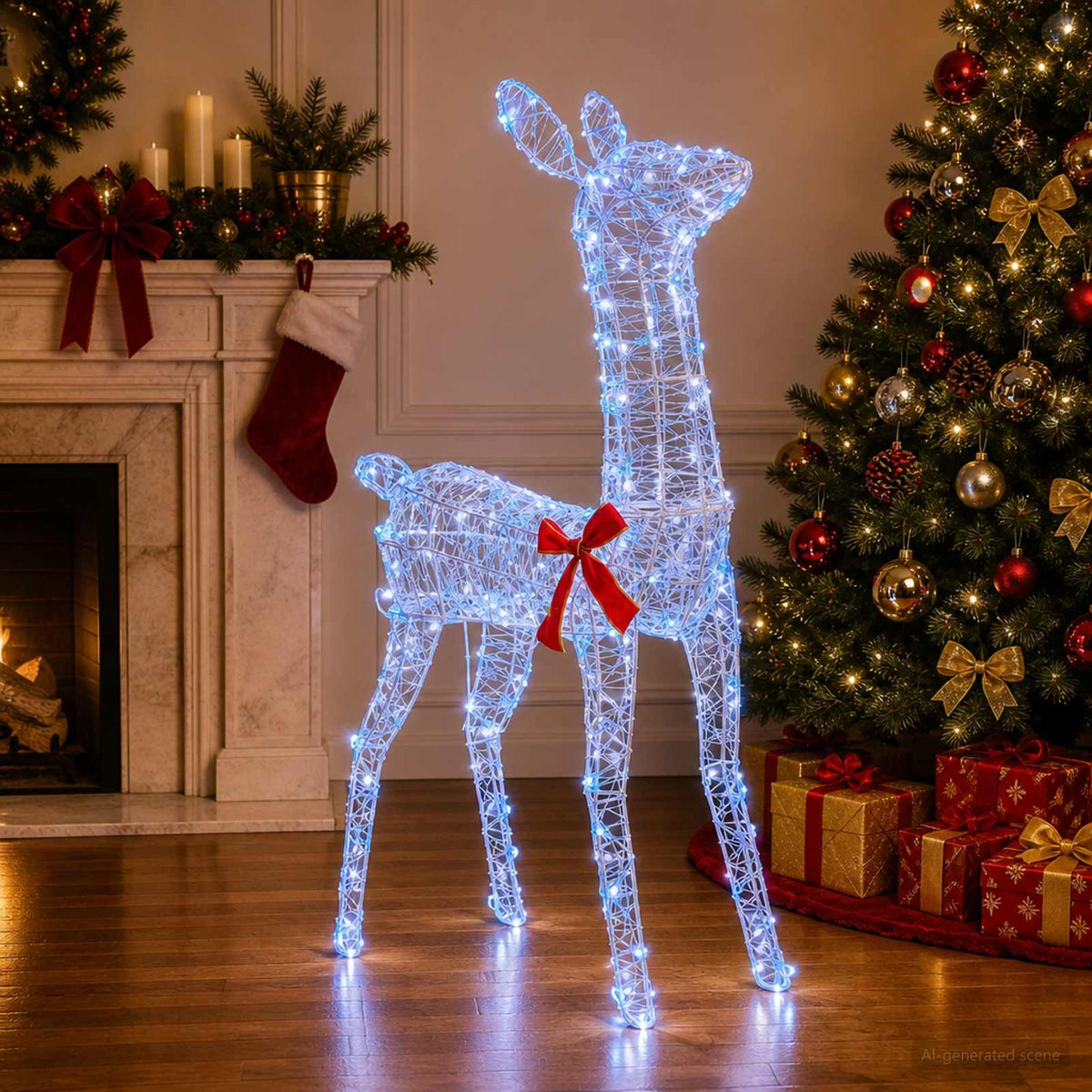 3D Γιορτινός Ρούντολφ LOVIISA 110 LED Μπλε 70 x 26 x 100 cm - Pakobazaar