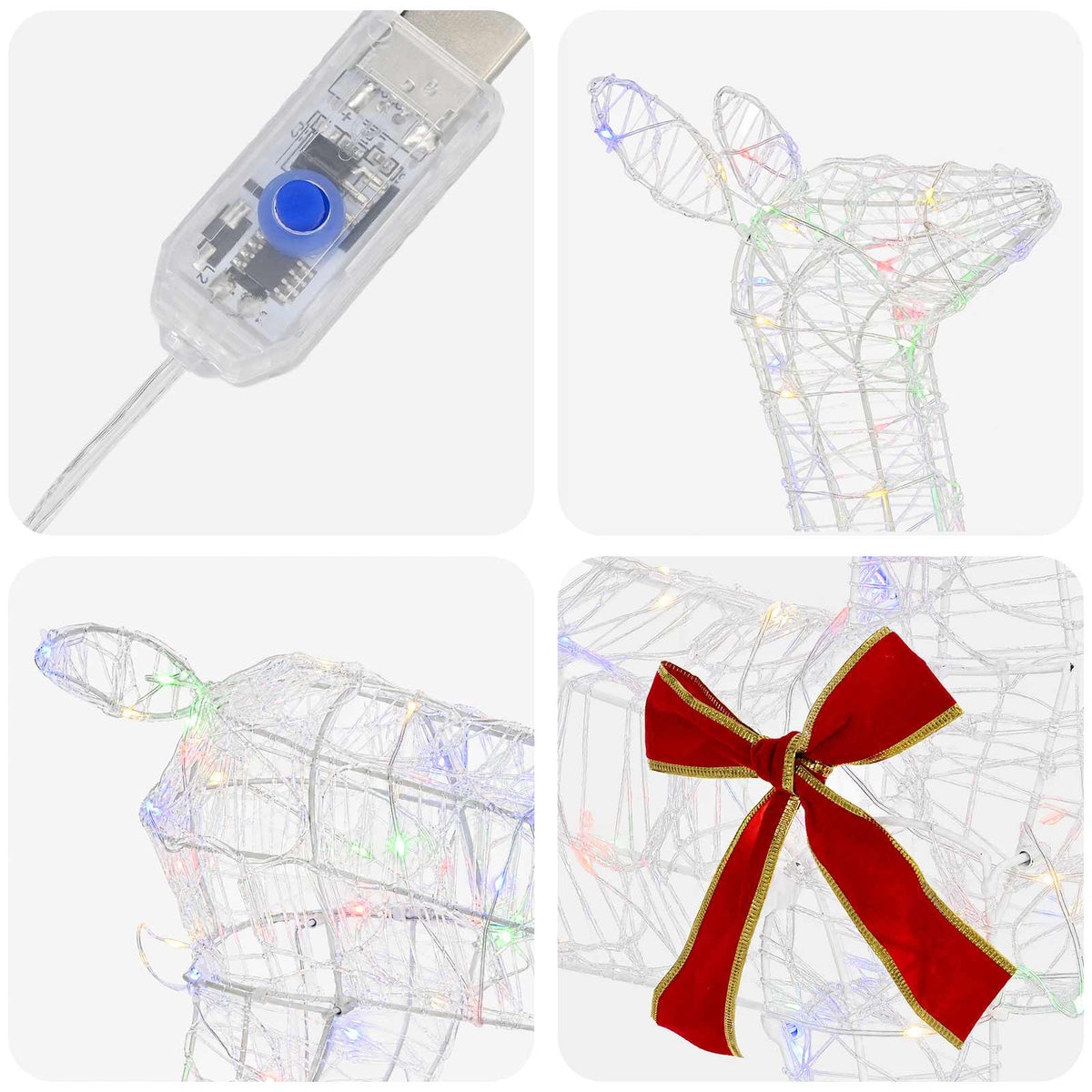 3D Γιορτινός Ρούντολφ LOVIISA 110 LED Πολύχρωμο - Pakobazaar