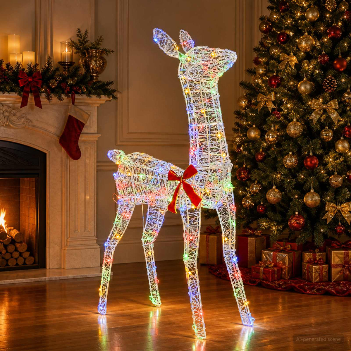 3D Γιορτινός Ρούντολφ LOVIISA 110 LED Πολύχρωμο - Pakobazaar