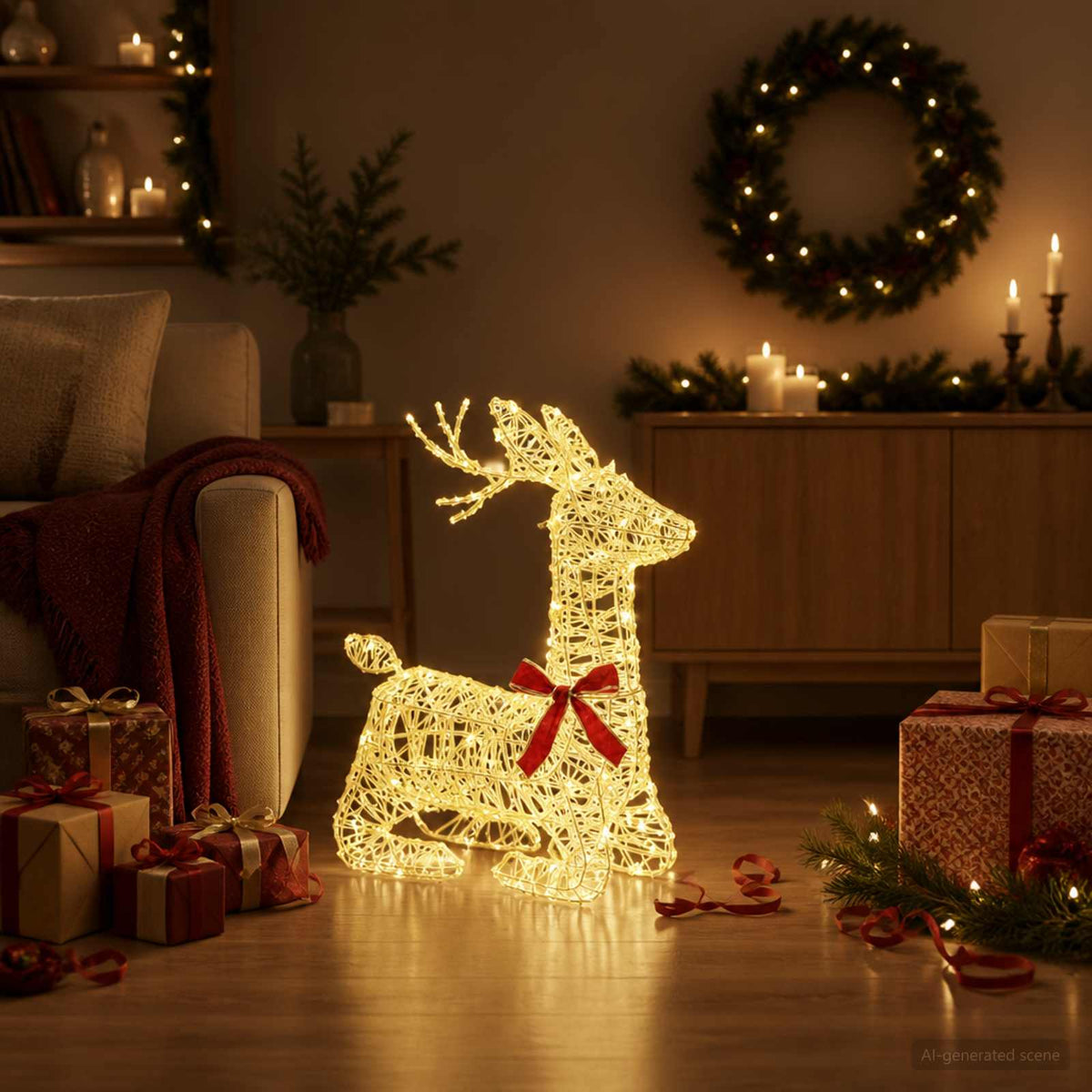 3D Γιορτινός Ρούντολφ LOVIISA 140 LED Θερμό λευκό - Pakobazaar