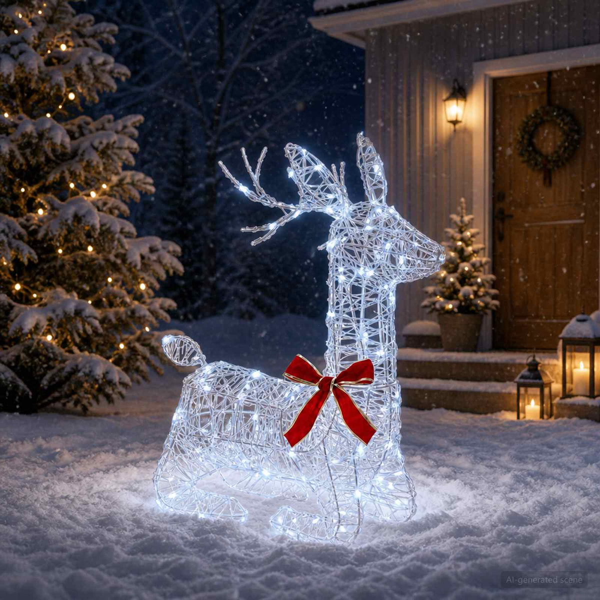 3D Γιορτινός Ρούντολφ LOVIISA 140 LED Ψυχρό λευκό