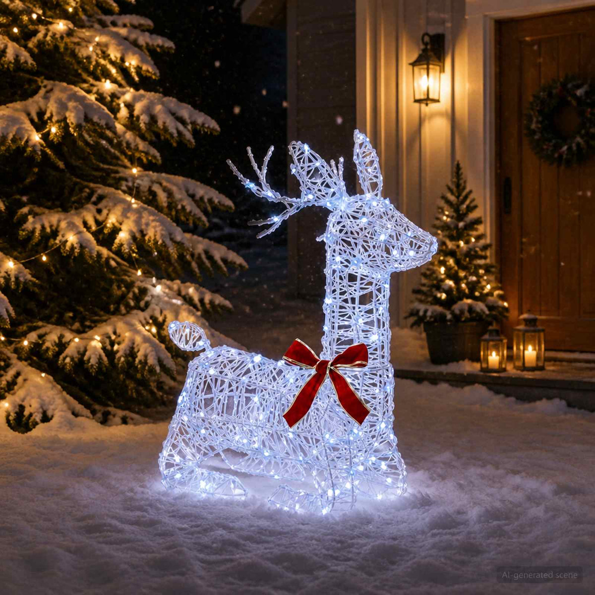 3D Γιορτινός Ρούντολφ LOVIISA 140 LED Μπλε 55 x 22 x 63 cm