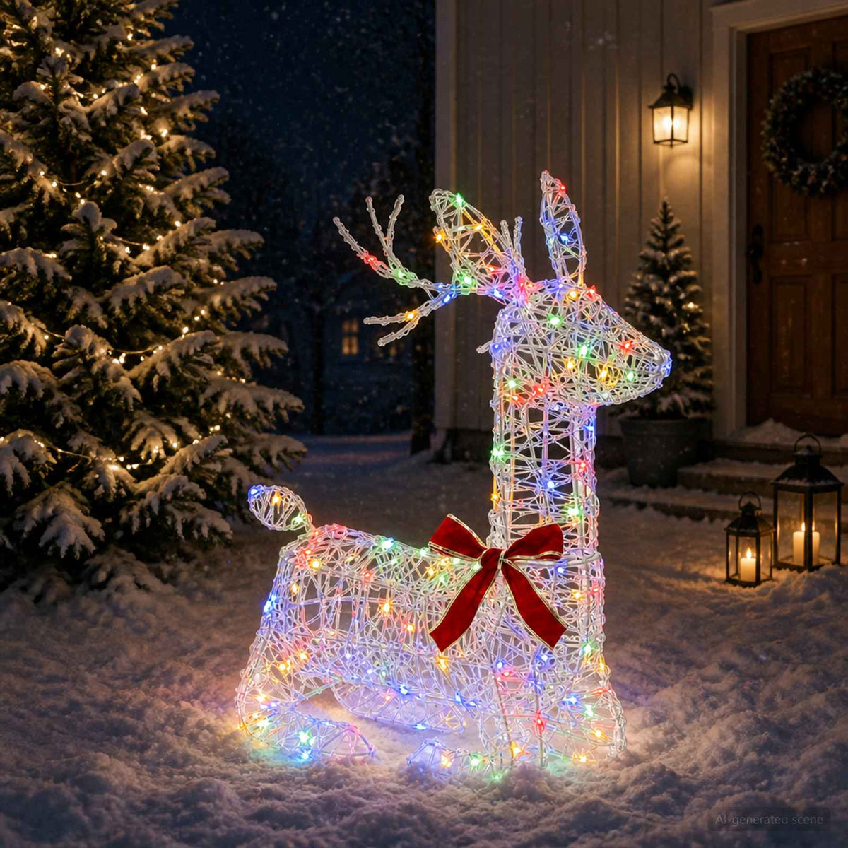 3D Γιορτινός Ρούντολφ LOVIISA 140 LED Πολύχρωμο 55 x 22 x 63 cm - Pakobazaar
