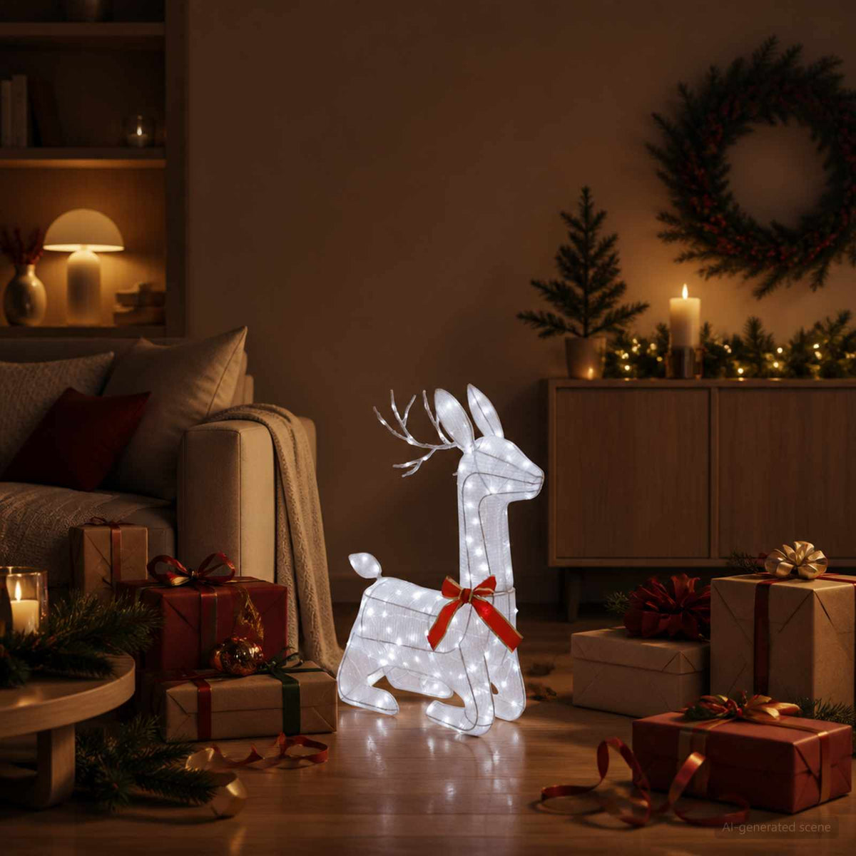 3D Γιορτινός Ρούντολφ LOVIISA 140 LED Ψυχρό λευκό - Pakobazaar
