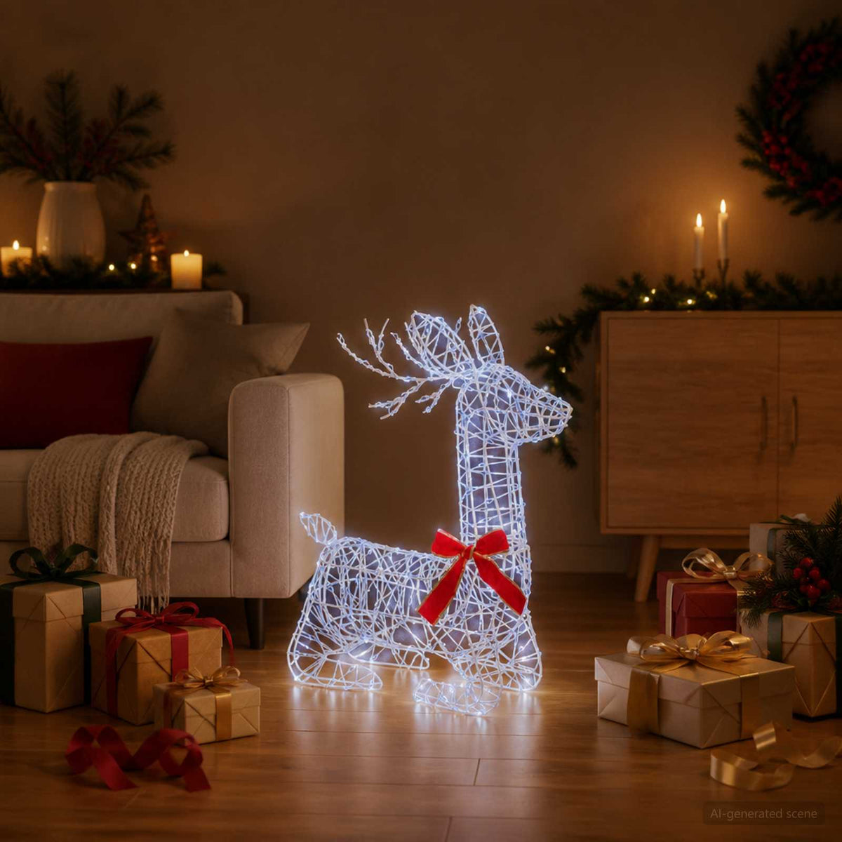 3D Γιορτινός Ρούντολφ LOVIISA 280 LED Ψυχρό λευκό