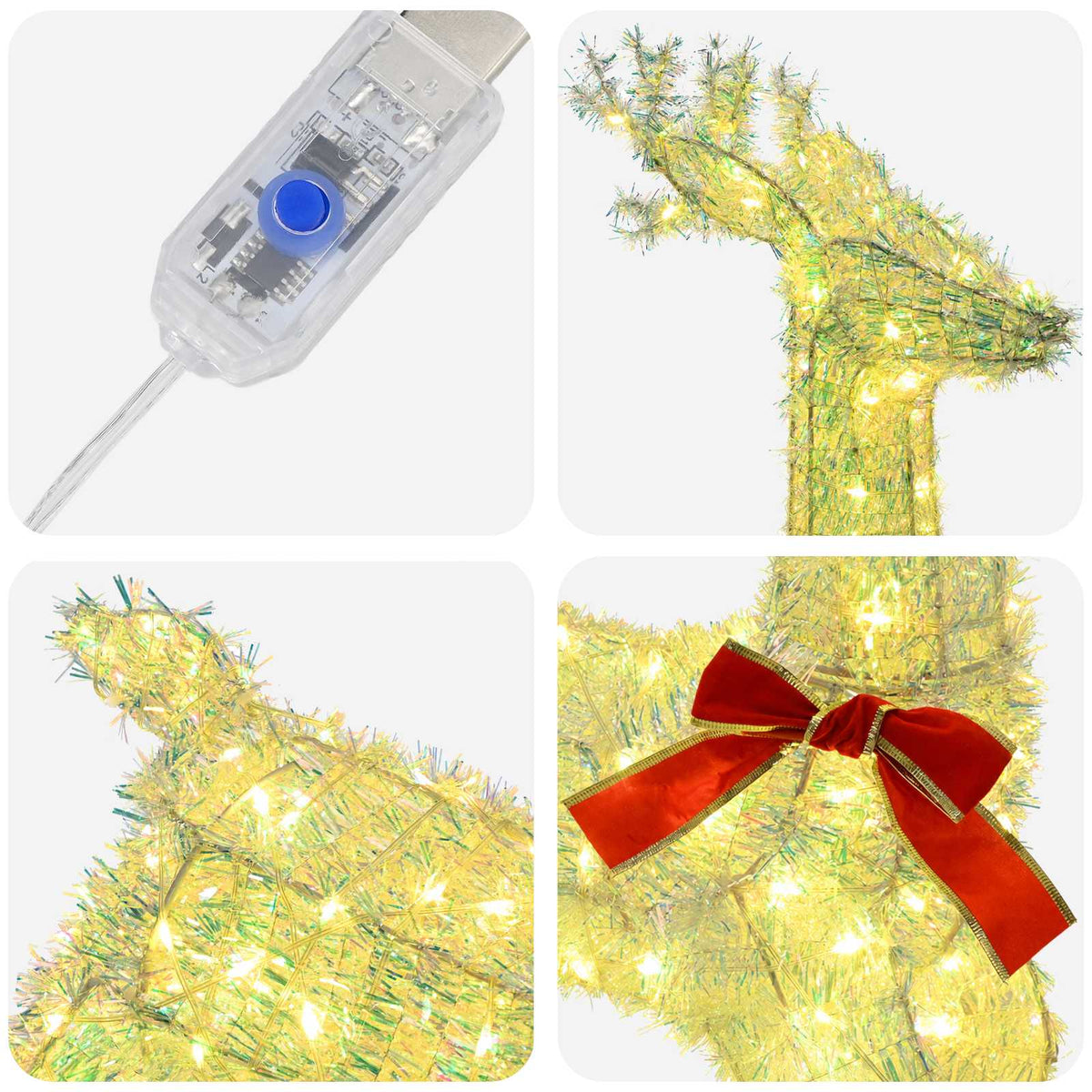 3D Γιορτινός Ρούντολφ LOVIISA 140 LED Θερμό λευκό - Pakobazaar