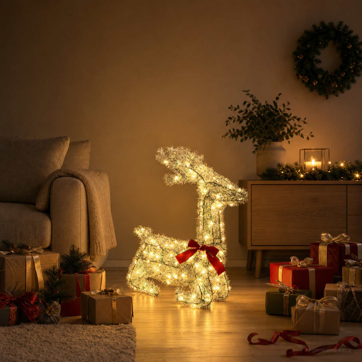 3D Γιορτινός Ρούντολφ LOVIISA 140 LED Θερμό λευκό - Pakobazaar