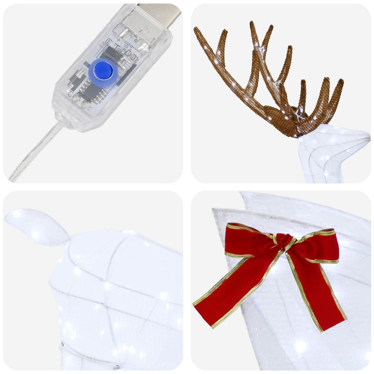 Έλκηθρο με Ελάφια LOVIISA 200 LED Ψυχρό λευκό