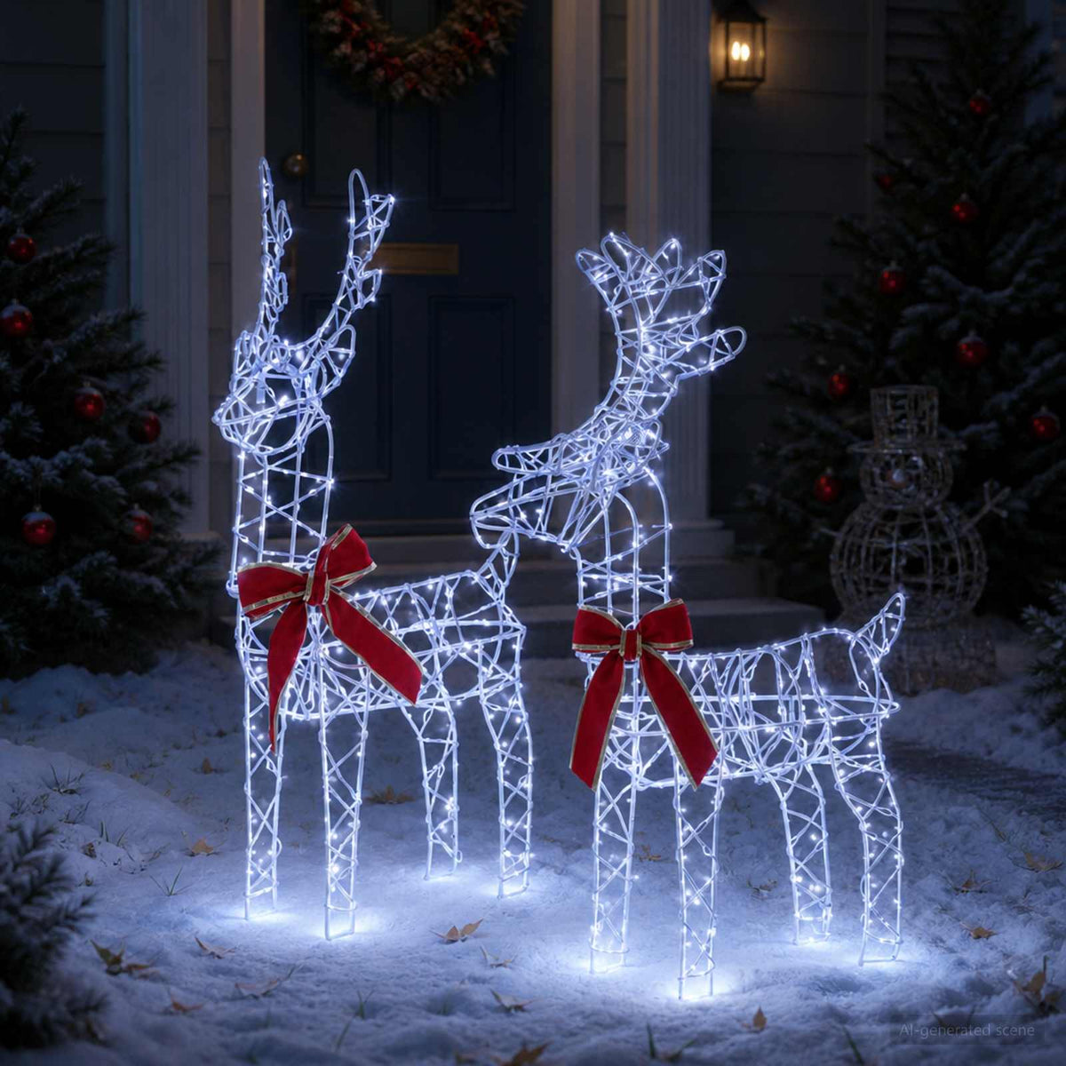 3D Γιορτινός Ρούντολφ LOVIISA 2 τμχ. 180 LED Ψυχρό λευκό
